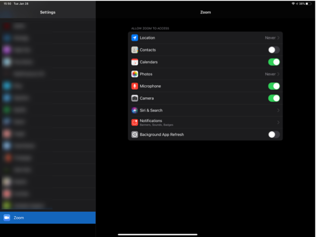 Quyền truy cập của Zoom trên điện thoại