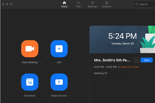 Tham gia các lớp học online của Zoom bằng app