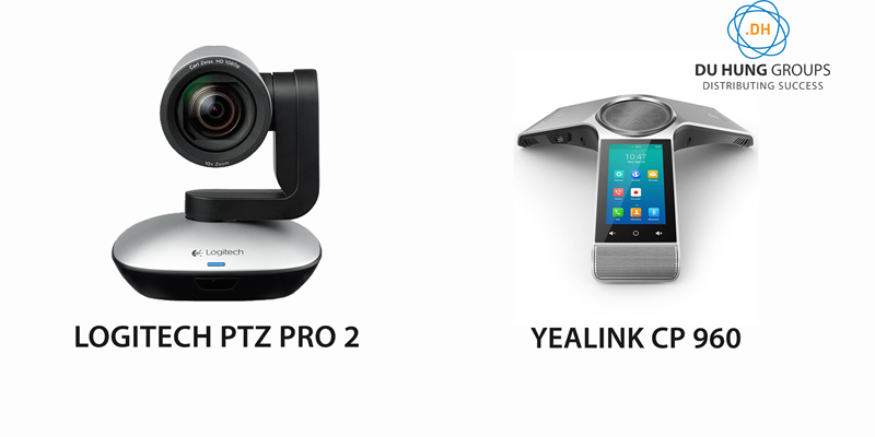 Combo thiết bị hội nghị Logitech PTZ Pro 2 và Yealink CP960