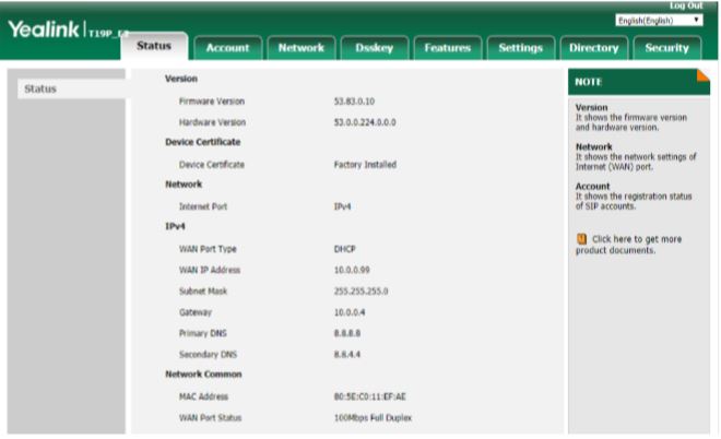Hướng dẫn cấu hình điện thoại IP Yealink T19e2