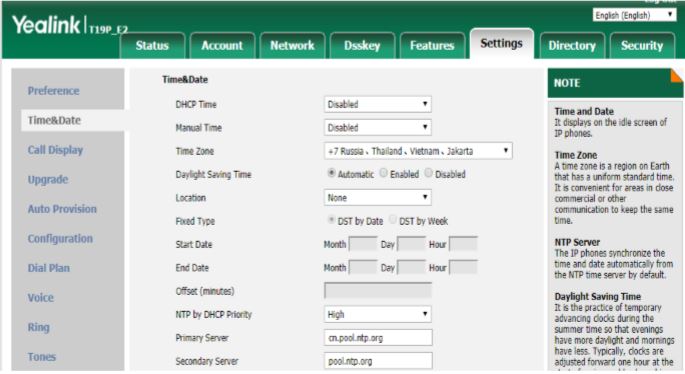 Hướng dẫn cấu hình điện thoại IP Yealink T19e2