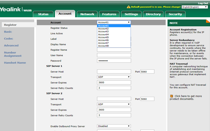 Hướng dẫn cấu hình điện thoại VOIP Dect W53P và W53H