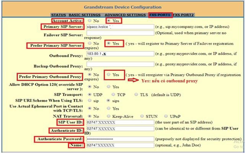 Hướng dẫn cấu hình Grandstream HT801 và HT802