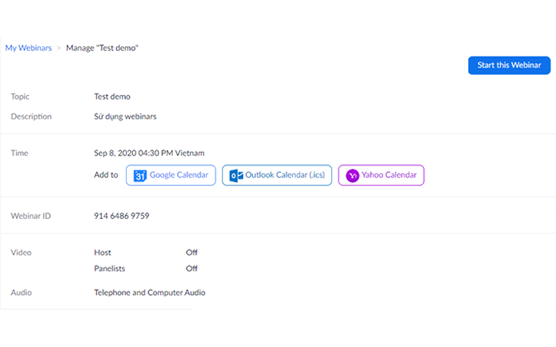 Hướng dẫn sử dụng cơ bản Zoom Webinar