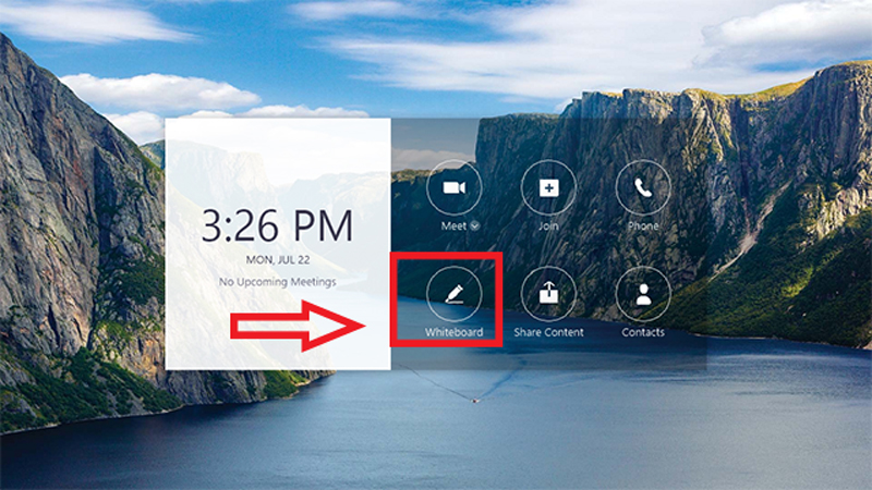 Từ màn hình chính, hãy chọn Whiteboard để mở bảng trắng.