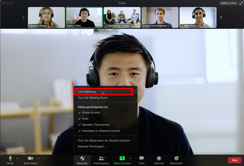 cách khóa phòng học trên Zoom