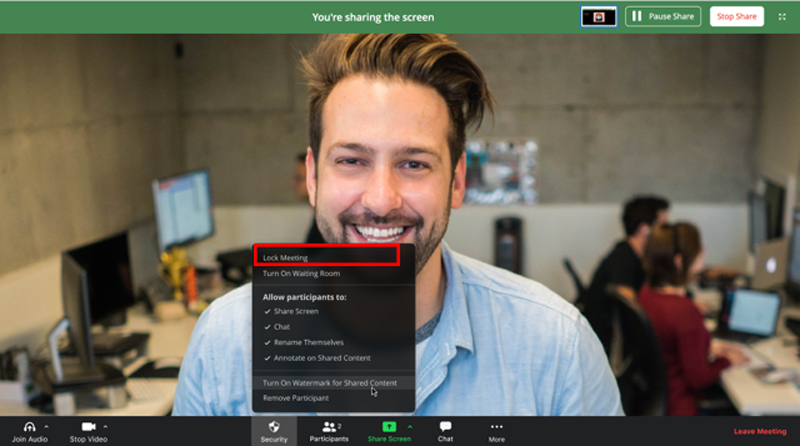cách khóa phòng họp trên zoom trên trình duyêt web