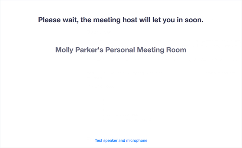 Khi chế độ Phòng chờ được bật, người tham dự sẽ nhìn thấy thông báo như dưới đây khi đã tham gia vào cuộc họp