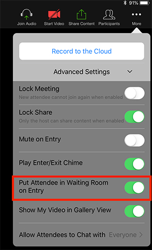 hướng dẫn Cách bật, tắt tính năng phòng chờ trên điện thoại iOS