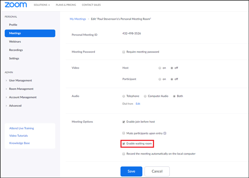 Hướng dẫn cách tạo phòng chờ trong Zoom cho lớp học trực tuyến