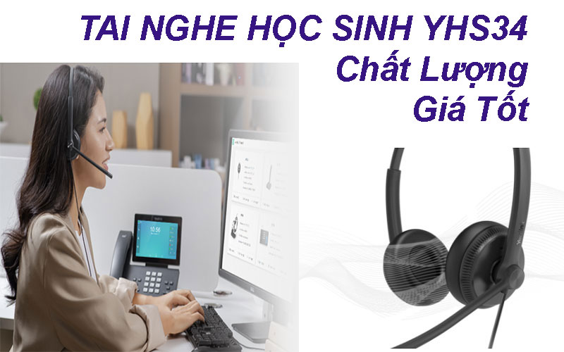 Tai nghe cho học sinh Yealink YHS34 chất lượng, giá tốt