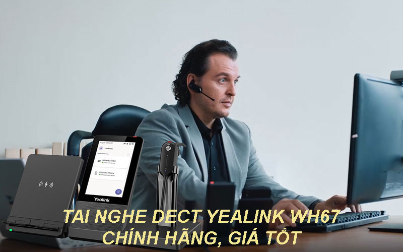 Tai nghe không dây DECT Yealink WH67 chính hãng, giá tốt