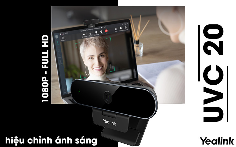 Yealink UVC20 - Webcam PC 1080p hiệu chỉnh ánh sáng tốt trong mọi môi trường