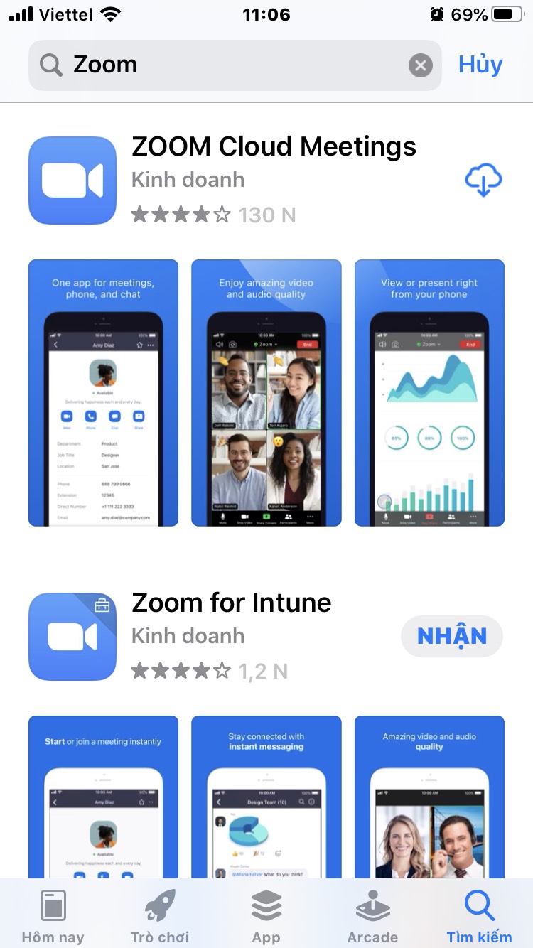 Cách tải phần mềm Zoom bằng điện thoại: