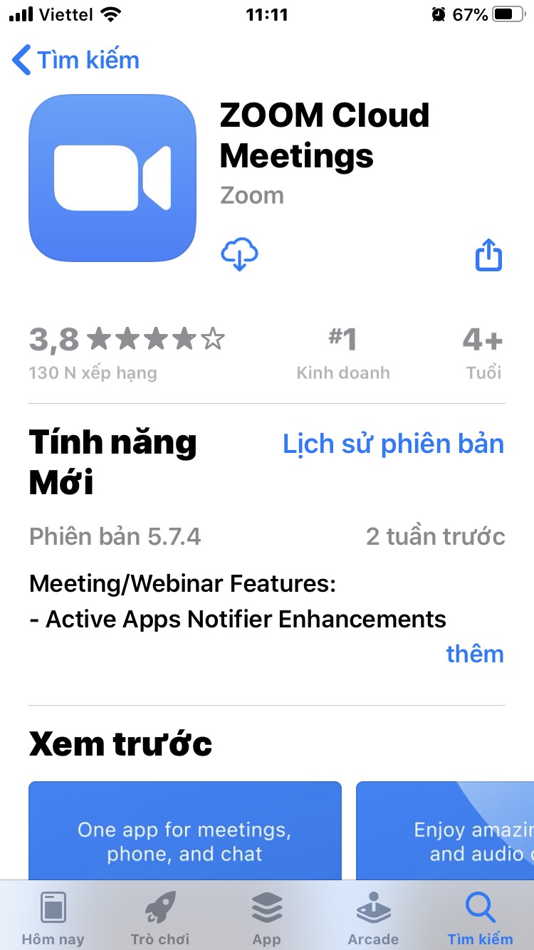 Cách tải phần mềm Zoom bằng điện thoại
