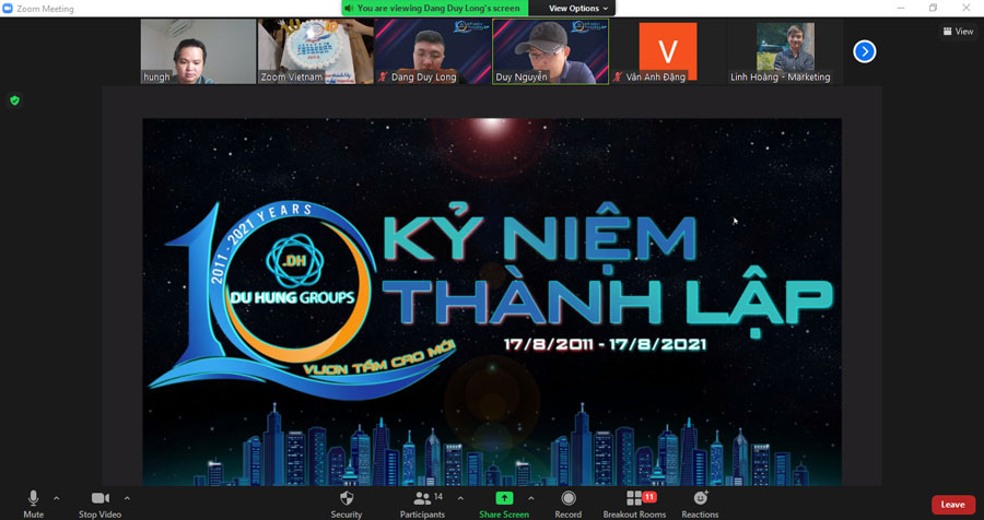 kỉ niệm 10 năm thành lập công ty cổ phần công nghệ Du Hưng