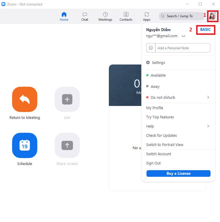 Cách kiểm tra bản quyền tài khoản Zoom Meeting