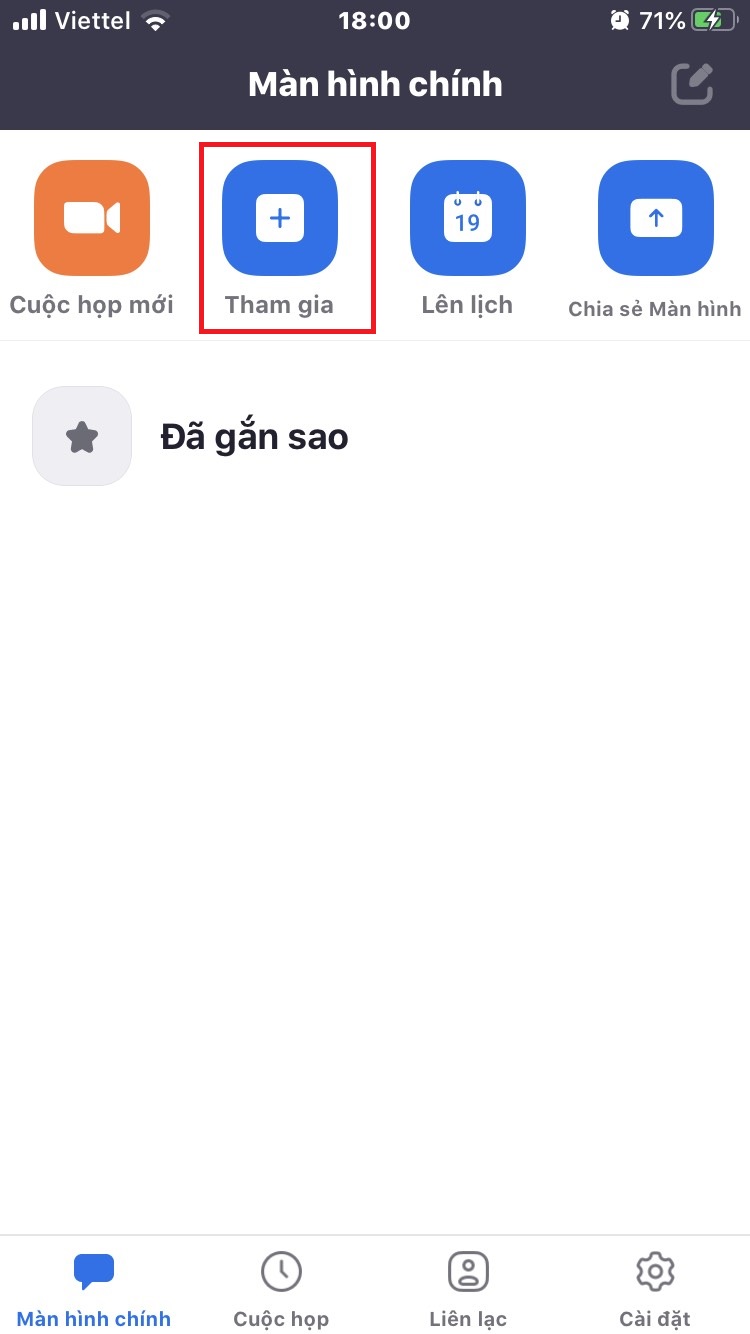 Tham gia vào phòng họp zoom theo ID và Pass giáo viên gửi