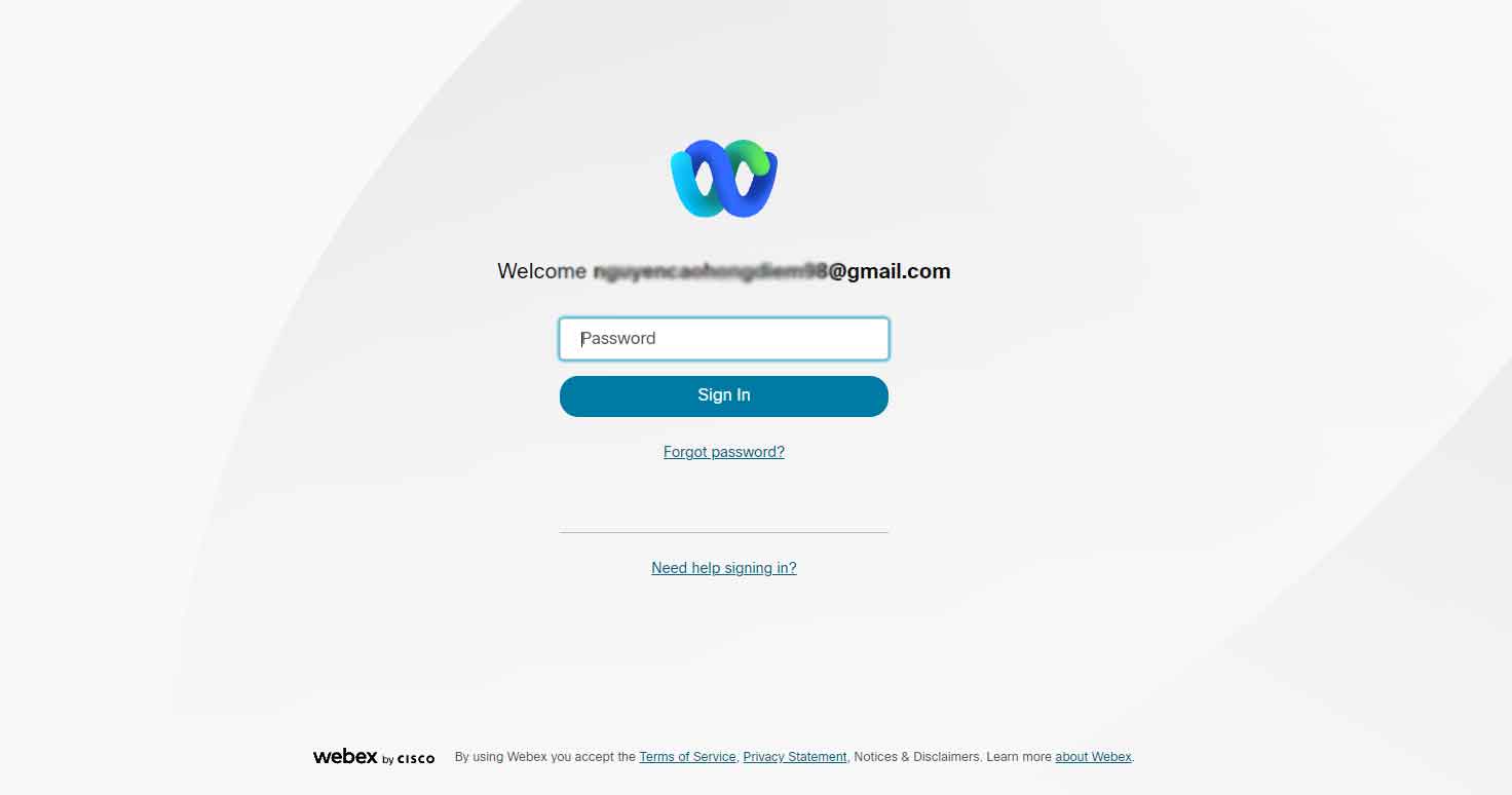 Cách đăng kía tài khoản và đăng nhập sử dụng webex Meetings