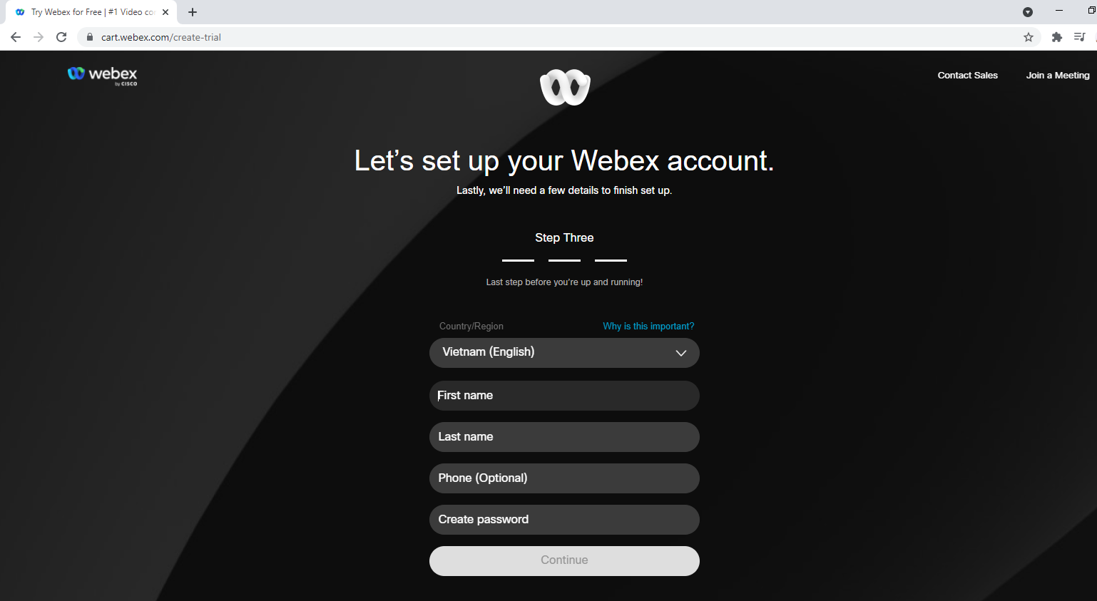 Cách đăng kí tài khoản và đăng nhập sử dụng webex Meetings
