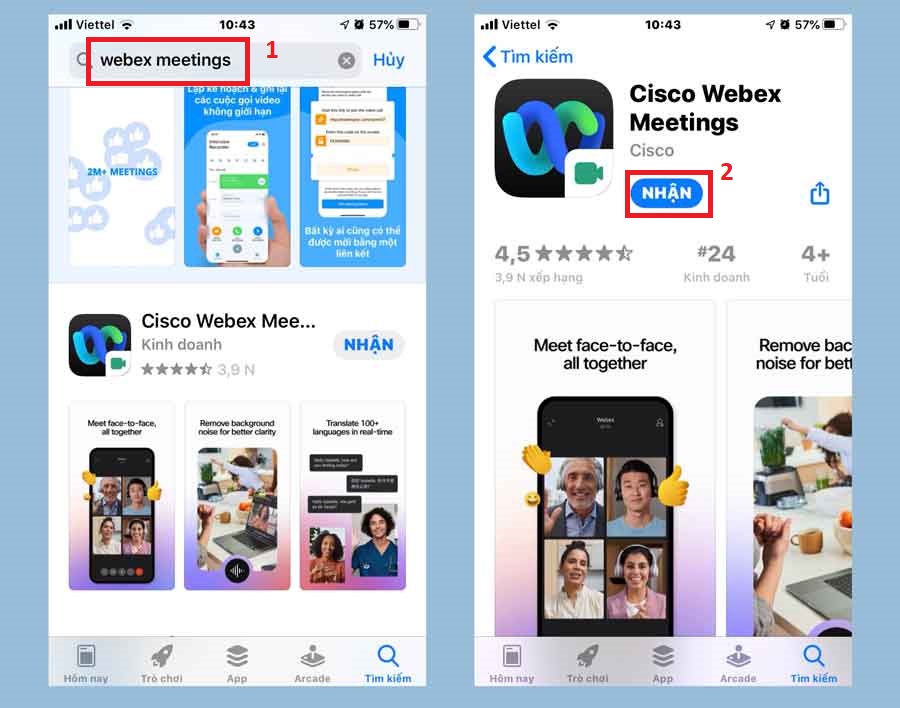 Cách tải ứng dụng cisco webex meetings trên điện thoại