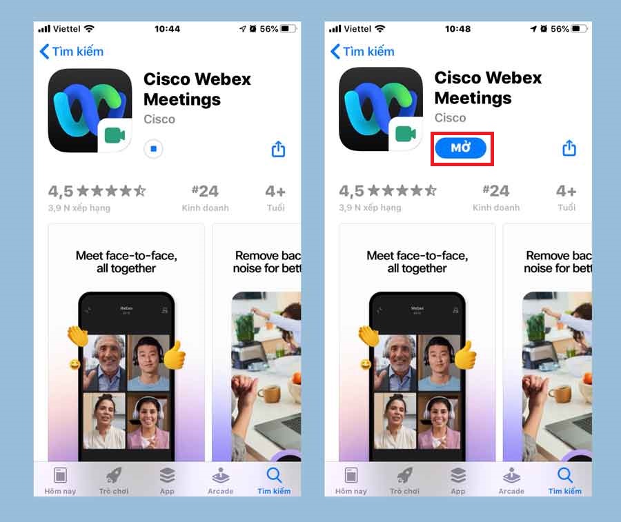 Cách tải ứng dụng cisco webex meetings trên điện thoại