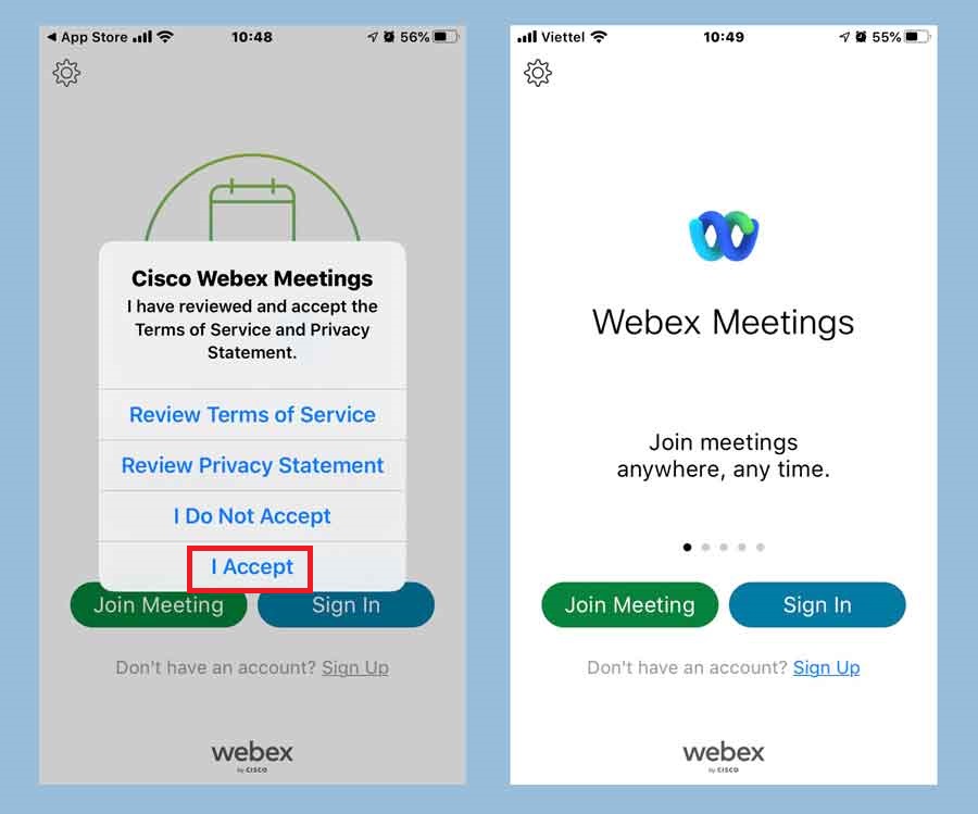 Cách tải ứng dụng cisco webex meetings trên điện thoại