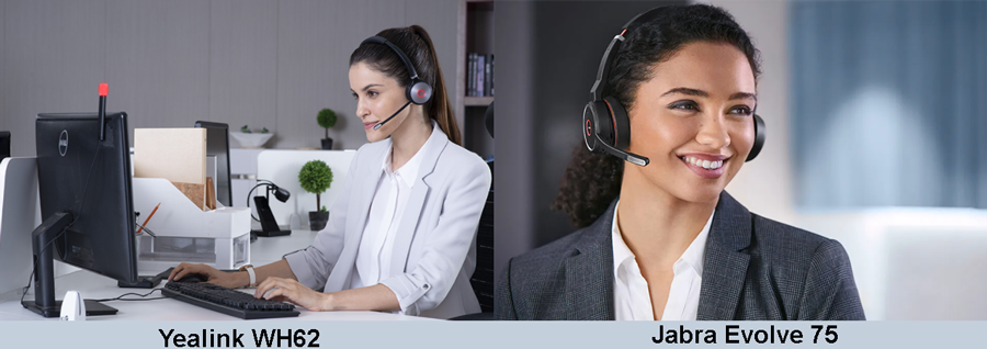 So sánh tai nghe Yealink WH62 Dual và jabra Evolve 75