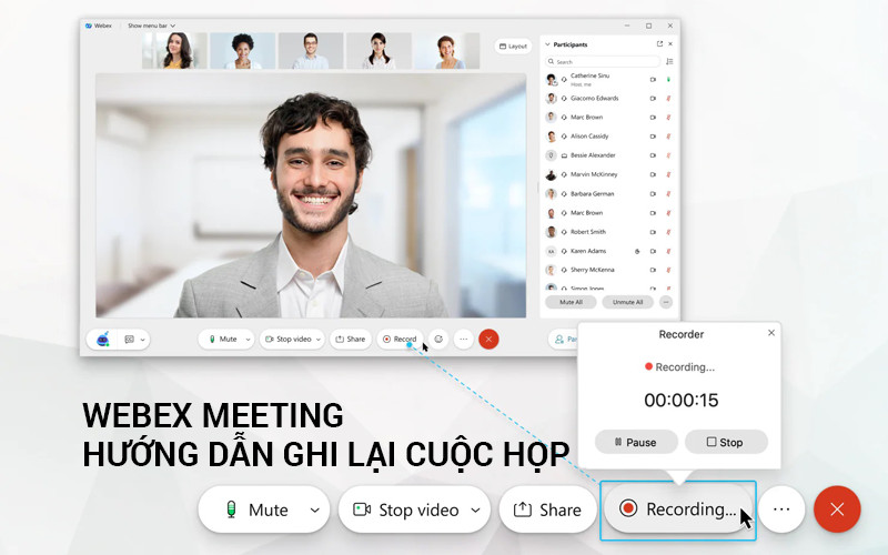 Hướng dẫn cách ghi lại cuộc họp trên Webex Meeting(tính năng record)