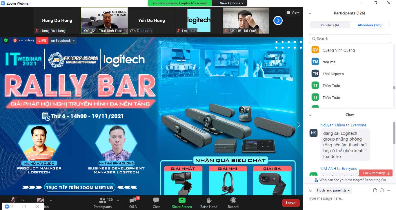 [WEBINAR] LOGITECH RALLY BAR - HỘI NGHỊ TRUYỀN HÌNH ĐA NỀN TẢNG
