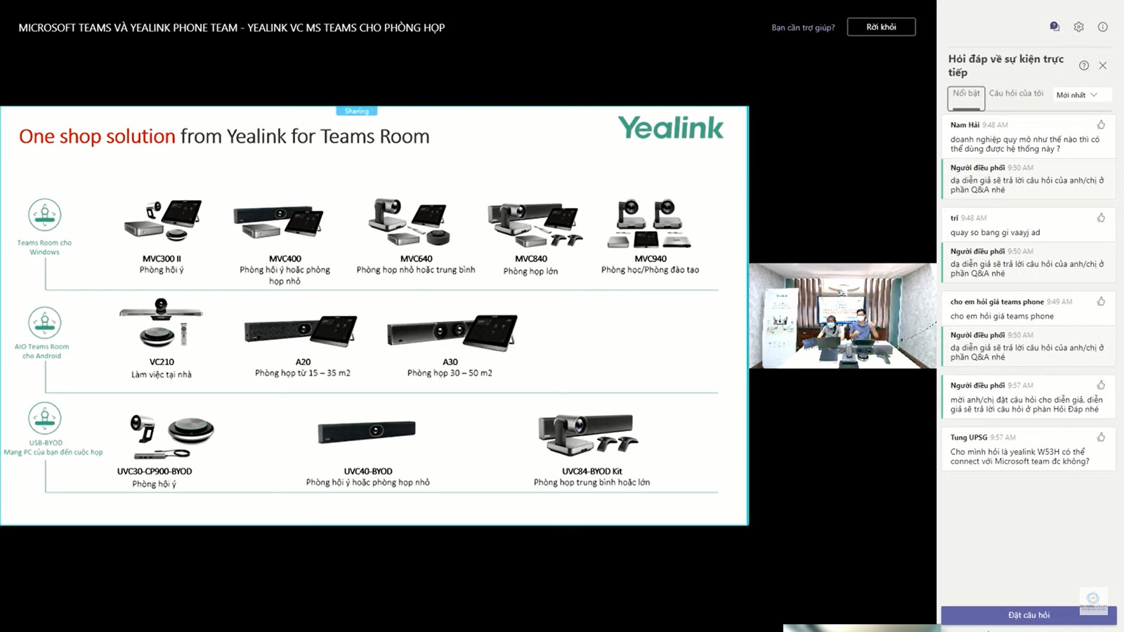 Các bộ thiết bị hội nghị truyền hình Microsoft Teams của Yealink