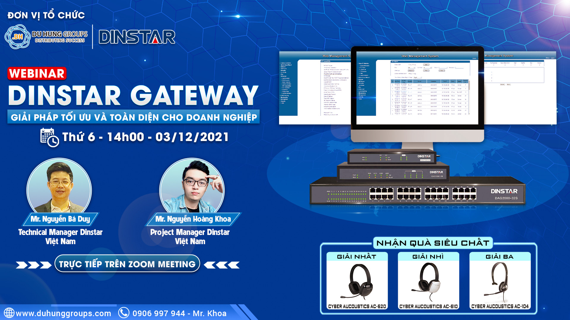 QUÀ TẶNG - WEBINAR DINSTAR GATEWAY GIẢI PHÁP TỐI ƯU CHO DOANH NGHIỆP