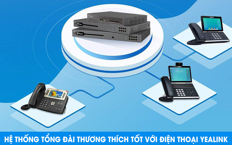 Hệ thống tổng đài VoIP Yeastar tương thích tốt với điện thoại Yealink