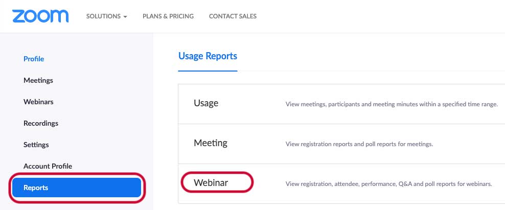 Cách tải báo cáo cho buổi Zoom Webinar đã tổ chức