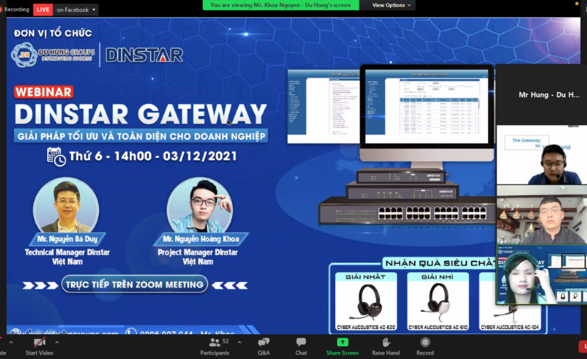 [WEBINAR] – DINSTAR GATEWAY GIẢI PHÁP TỐI ƯU VÀ TOÀN DIỆN CHO DOANH NGHIỆP