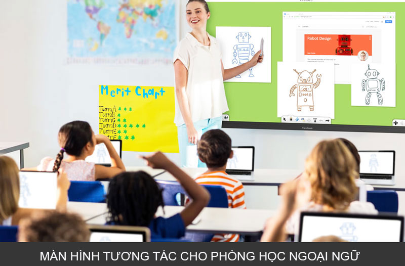 Giải pháp bảng tương tác cho phòng học ngoại ngữ
