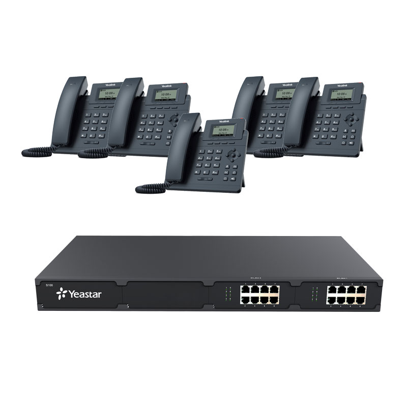 Trọn bộ tổng đài IP Yeastar S100 và 40 điện thoại Yealink SIP T30