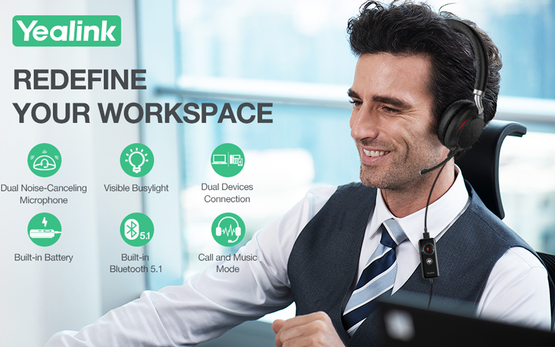 Tai nghe Bluetooth có micrô Yealink UH38