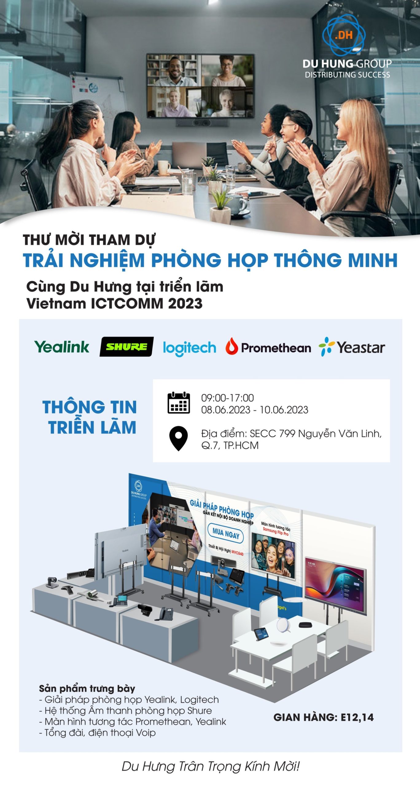 THƯ MỜI THAM QUAN GIAN HÀNG DU HƯNG TẠI TRIỂN LÃM VIETNAM ICTCOMM 2023