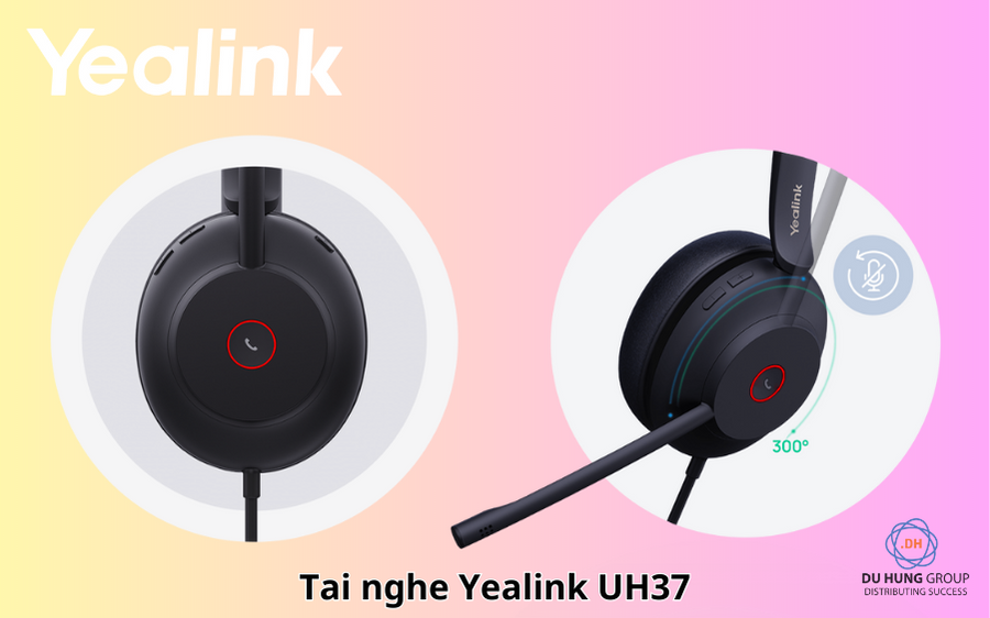 Tai nghe chụp tai chống ồn Yealink UH37 chính hãng, giá tốt