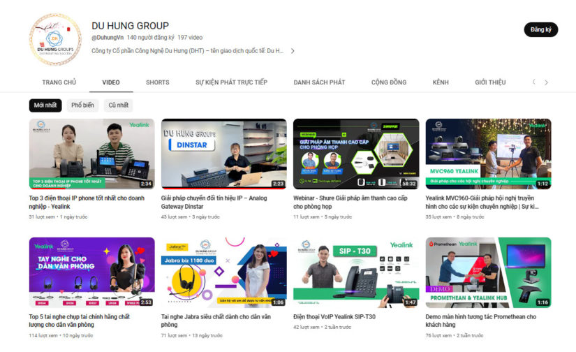 Chính Thức Ra Mắt Kênh Youtube Giới Thiệu Các Sản Phẩm Của Du Hưng Group