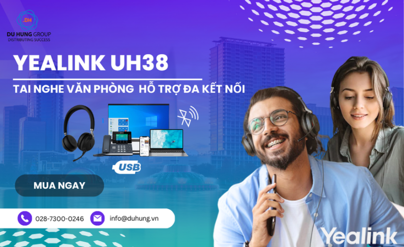 Tai nghe văn phòng Yealink UH38 hỗ trợ đa kết nối