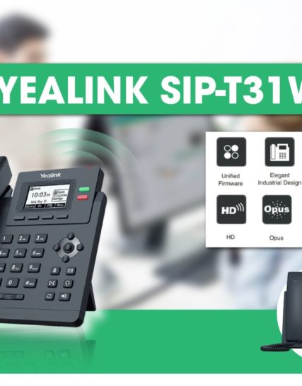 Điện thoại IP không dây Yealink SIP-T31W | Kết nối wifi, 2 tài khoản SIP
