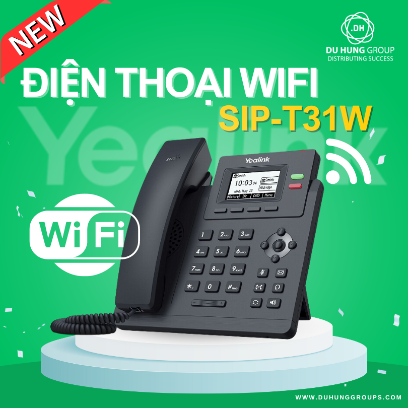 Yealink SIP-T31W Điện thoại IP Wifi không dây