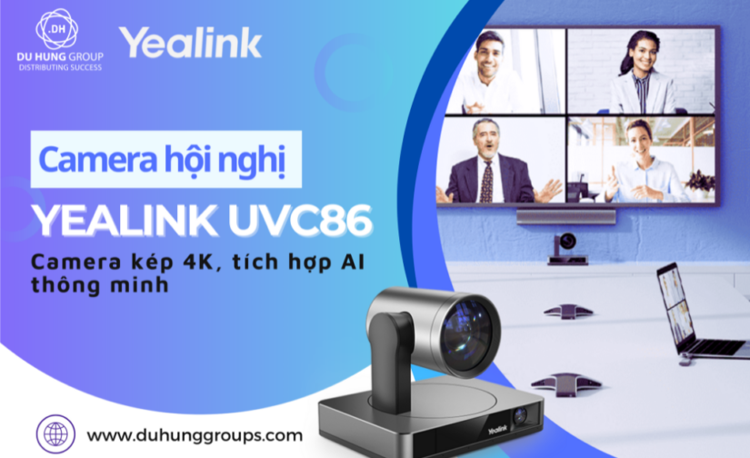 Camera hội nghị Yealink UVC86 | Camera kép 4K, tích hợp AI thông minh