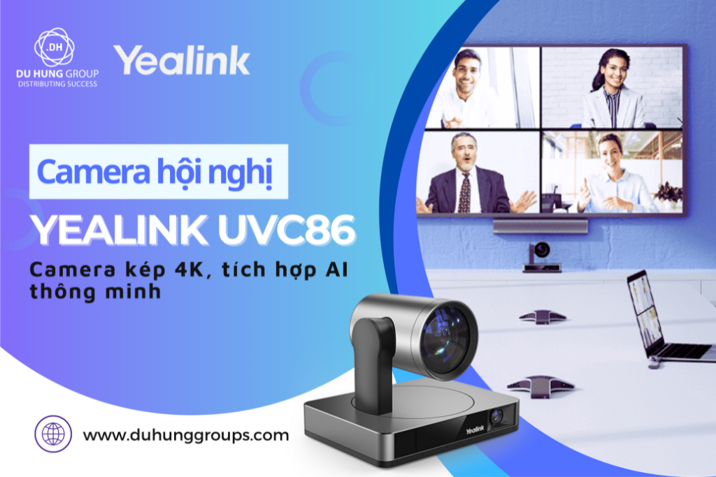 Camera hội nghị Yealink UVC86 | Camera kép 4K, tích hợp AI thông minh