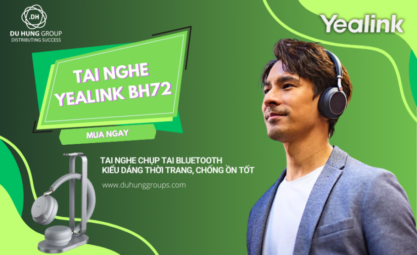 Tai nghe chụp tai Bluetooth Yealink BH72 – Kiểu dáng thời trang, chống ồn tốt
