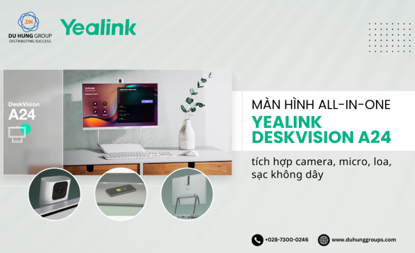 Màn hình All-in-one tích hợp camera, micro, loa, sạc không dây