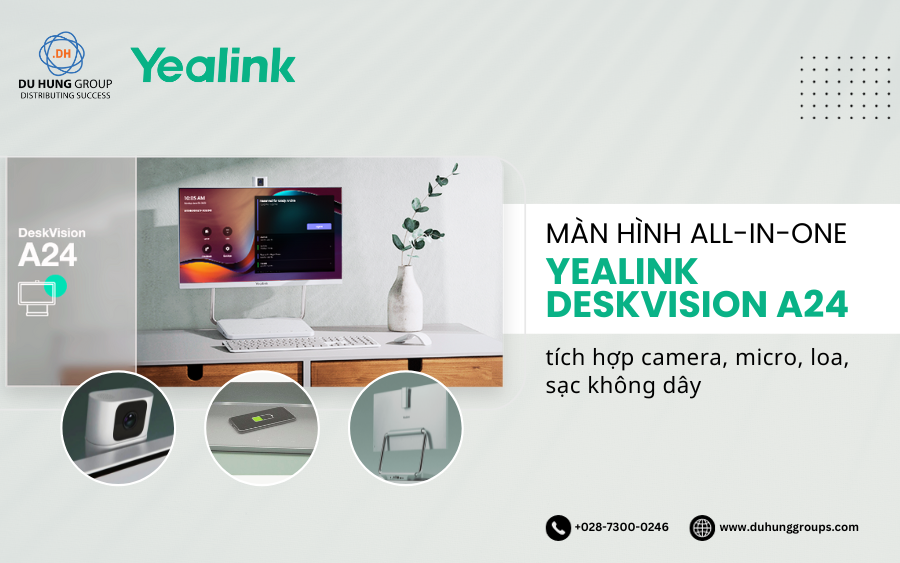 Màn hình All-in-one tích hợp camera, micro, loa, sạc không dây