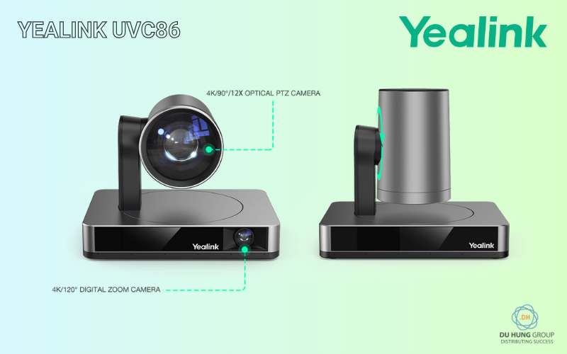 Yealink UVC86 4K PTZ Camera hội nghị kép theo dõi thông minh